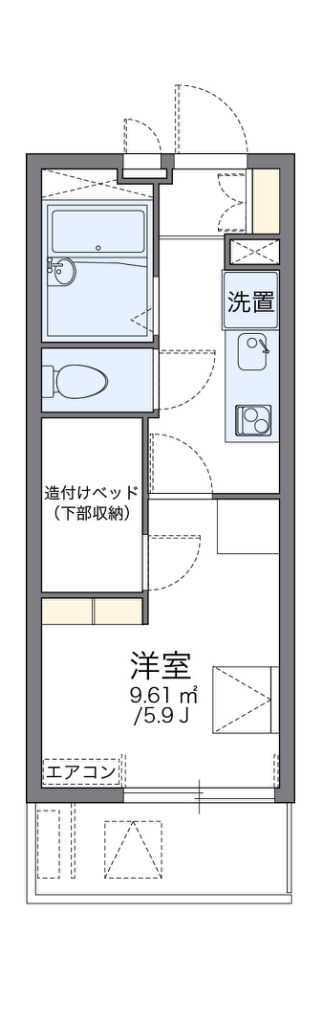 レオパレスＷＡＯ　ＷＡＯ 105号室 間取り