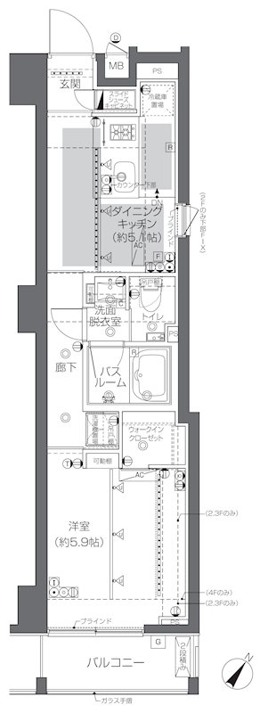ZOOM渋谷神山町 307号室 間取り