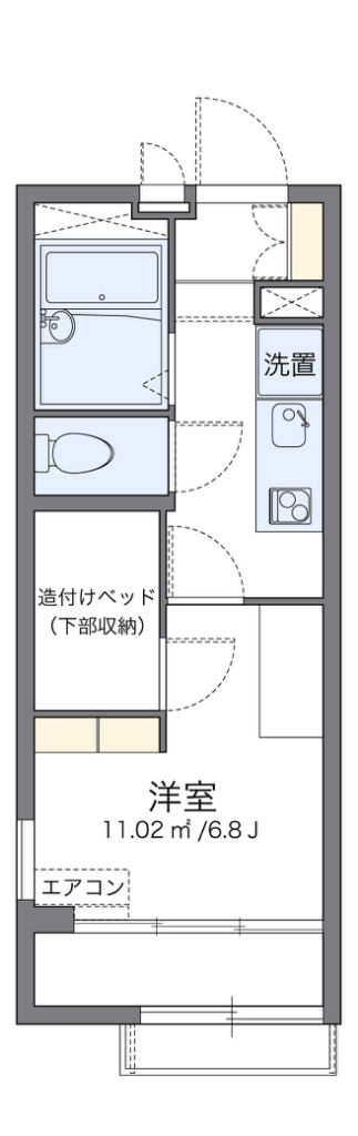 レオパレスフェチュール武井 201号室 間取り