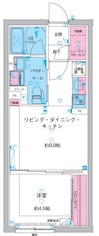 GENOVIA池袋 0403号室 間取り