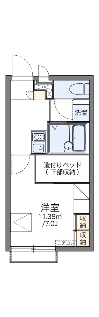 レオパレスルルド 301号室 間取り