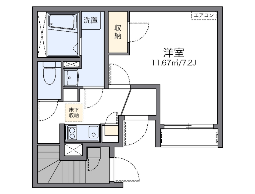 レオネクストＦＥＲＩＯ瀬田 103号室 間取り