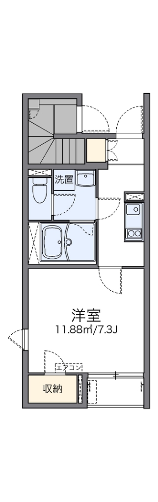 レオネクストｓｐｒｉｎｇｓ 102号室 間取り