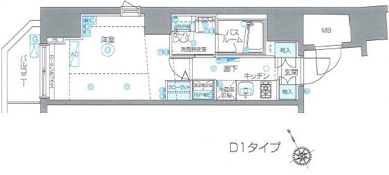 ZOOM恵比寿 204号室 間取り