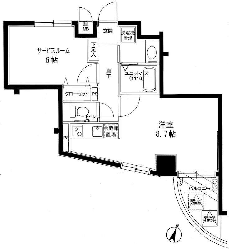 メインステージ西麻布Ⅱ 503号室 間取り