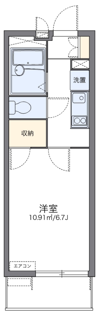 レオパレスウエスト　ヴィレッジ 302号室 間取り