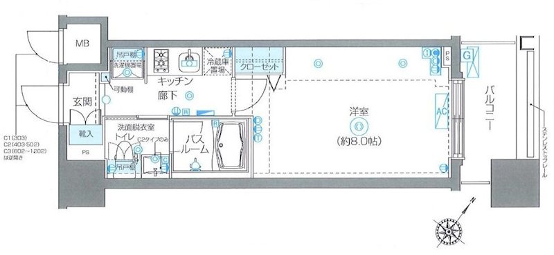 ZOOM池尻大橋 1104号室 間取り