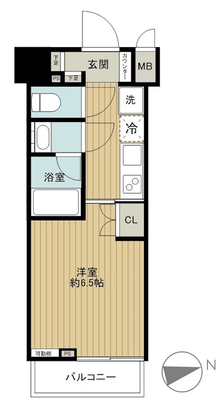 ZOOM品川南 1402号室 間取り