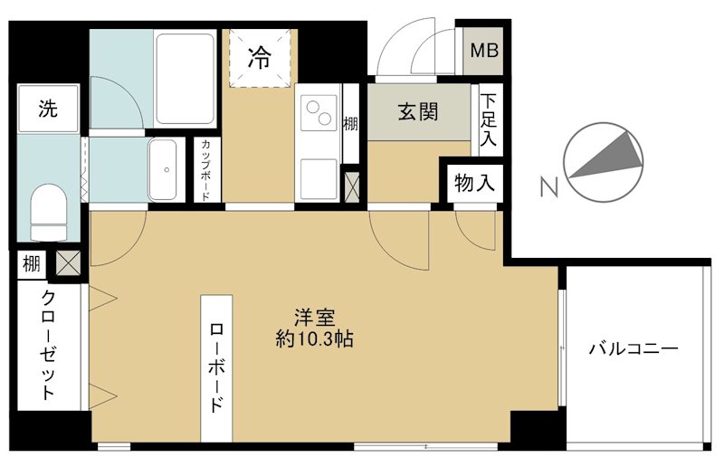 リシェ大井 605号室 間取り