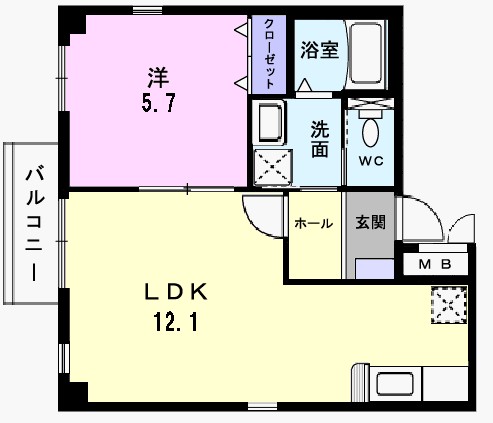 モーリス　Ｍ・Ｋ 201号室 間取り