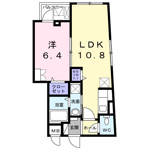 リュシオル 403号室 間取り