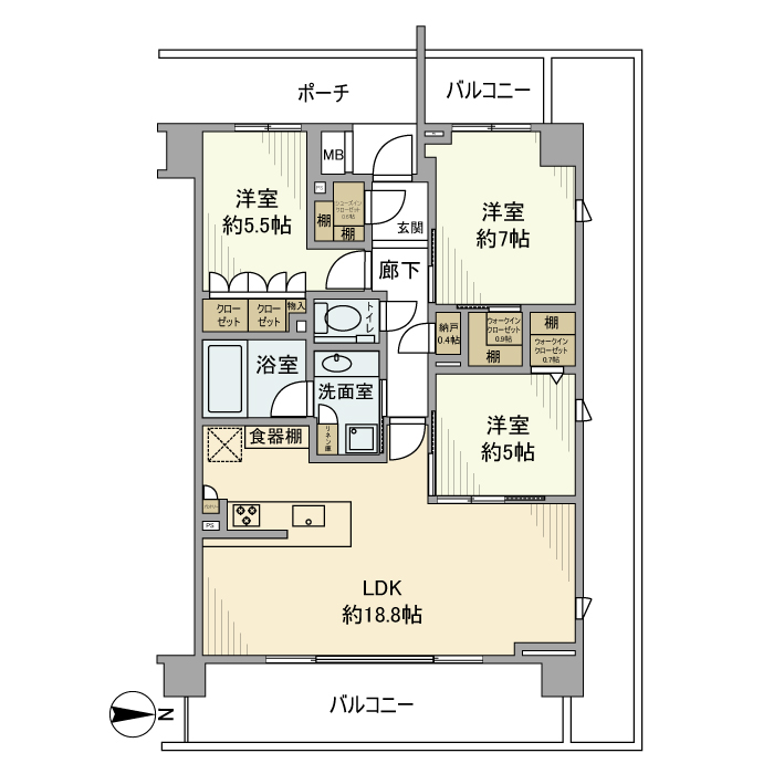 パークホームズ中野本町ザレジデンス 301号室 間取り