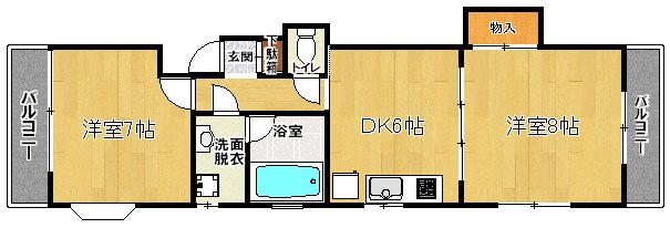 富士見ハイツ 202号室 間取り