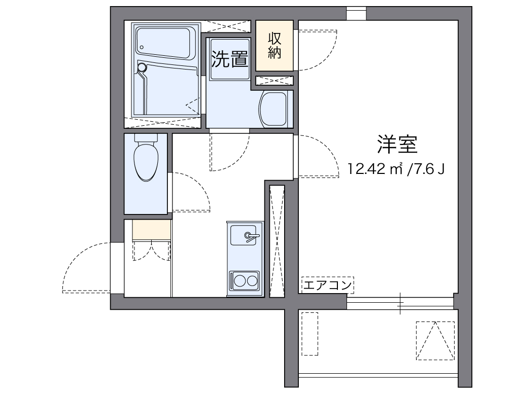 クレイノリヒト 101号室 間取り
