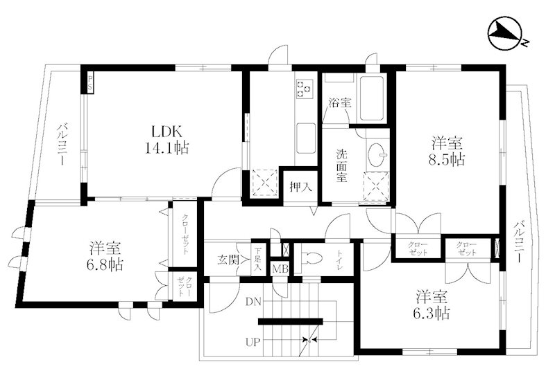 I HOUSE 201号室 間取り