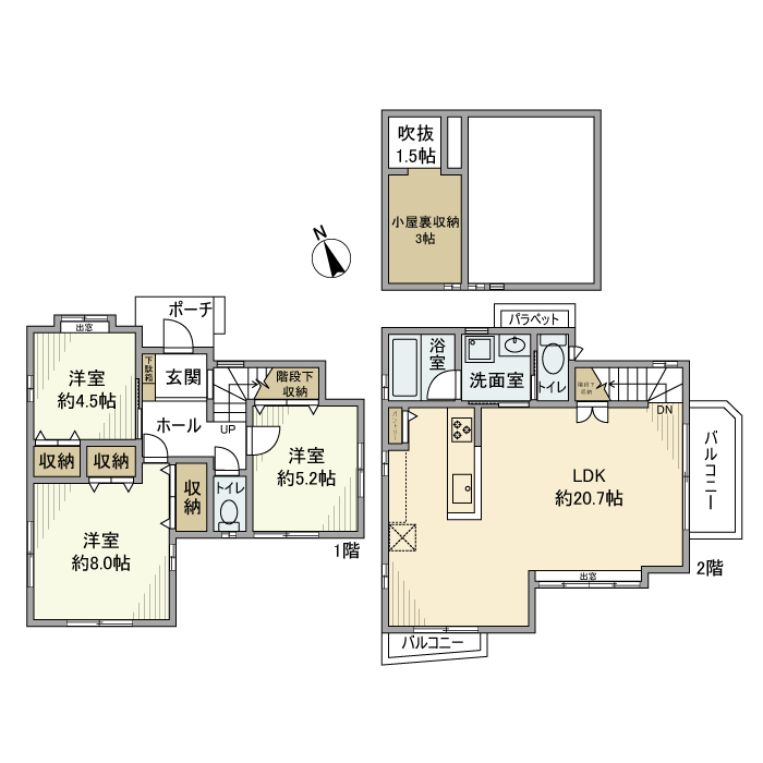 経堂戸建 間取り図