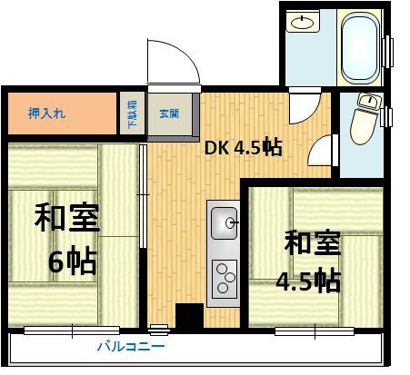 リライアンス湯立坂 205号室 間取り