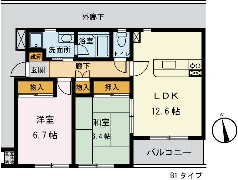 カスターナ成城 間取り図