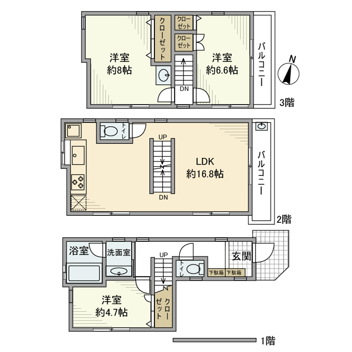 小山戸建 間取り図
