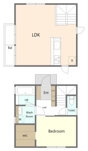 旗の台９坪ハウス 間取り図