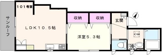ドエル春日 101号室 間取り
