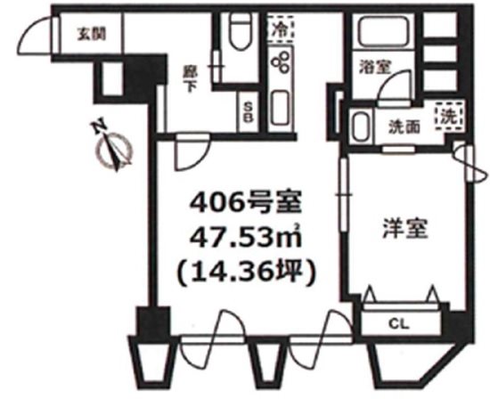 ロイヤル赤坂サルーン 406号室 間取り