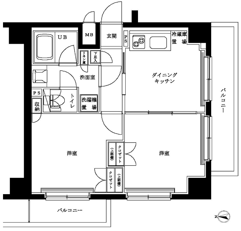 ルーブル上高井戸弐番館 705号室 間取り