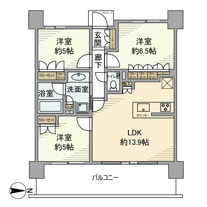 ＢＥＬＩＳＴＡ高井戸駅前 715号室 間取り