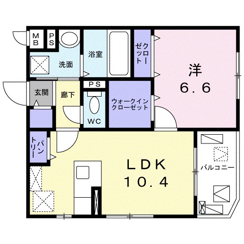 シュガール二子玉川 303号室 間取り