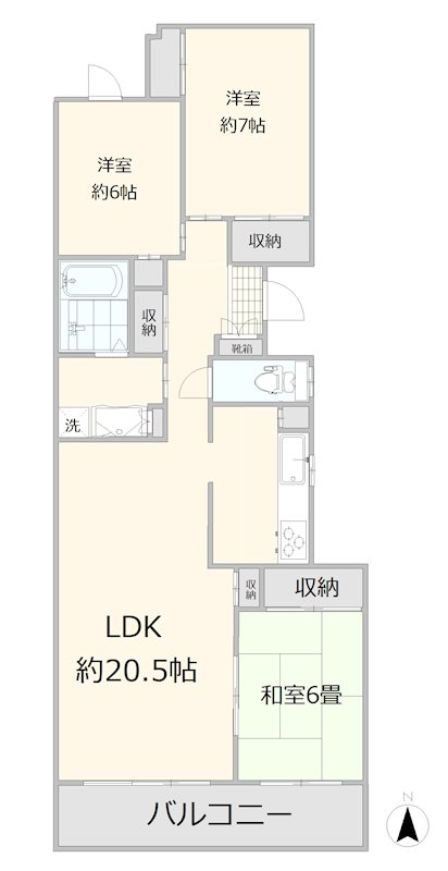 T's garden桜新町 203号室 間取り