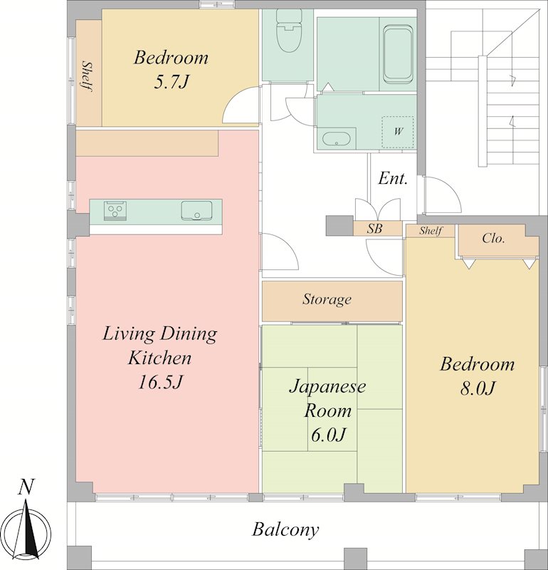 スカイプラザ中野 501号室 間取り