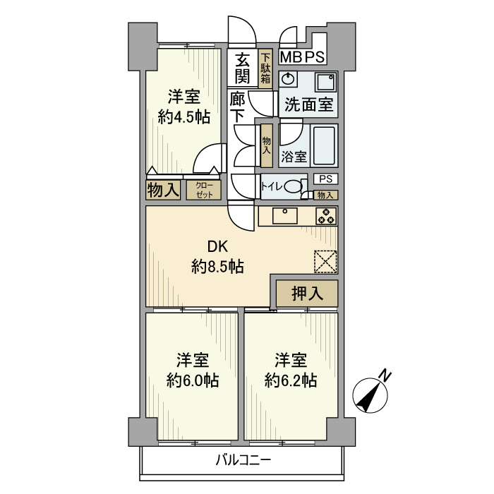 ニックハイム北品川 411号室 間取り
