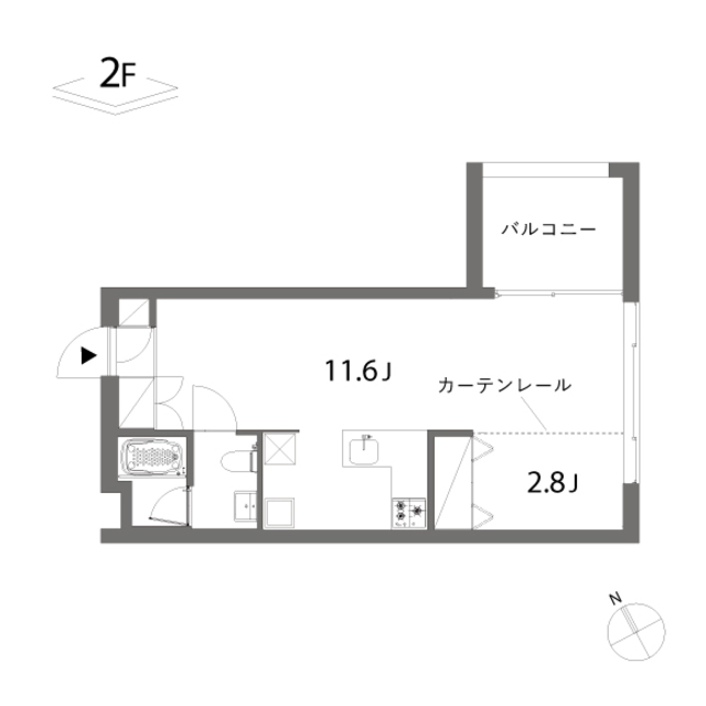 KAMIUMA PLACE 207号室 間取り