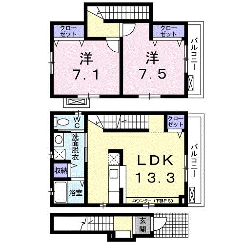 グローリア西麻布 201号室 間取り