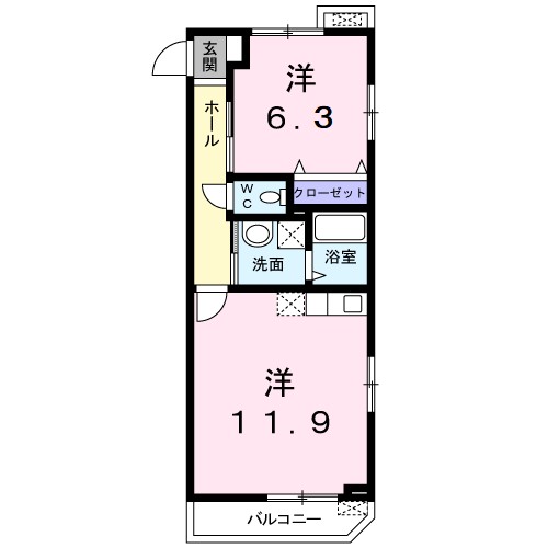 プラシード 301号室 間取り