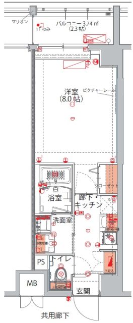 ハーモニーレジデンス新宿御苑　THE　EAST 406号室 間取り