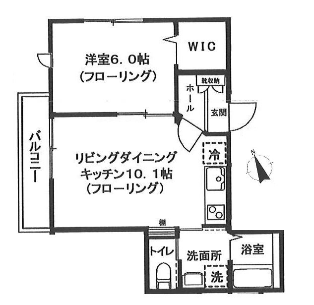 シーダウエスト 201号室 間取り