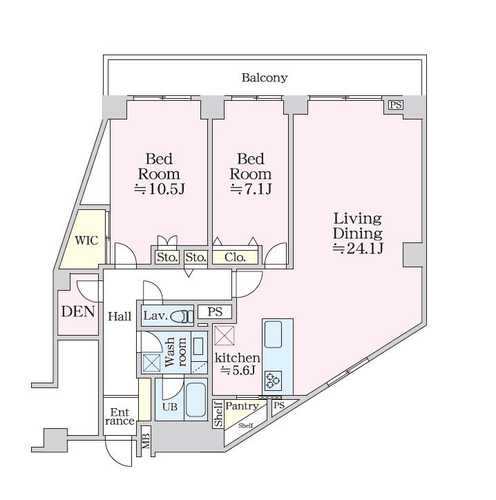 グラマシー恵比寿 708号室 間取り