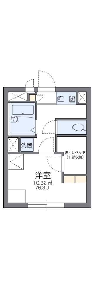 レオパレスクロスウィステリア 102号室 間取り