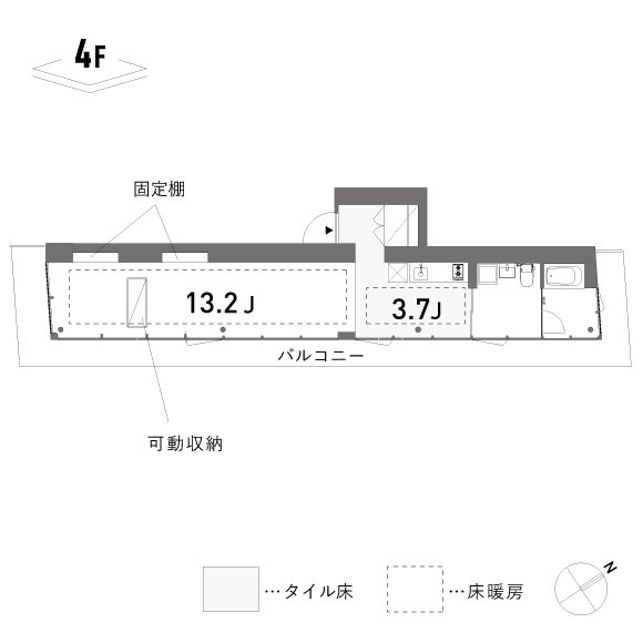 KAJITA APARTMENTS 401号室 間取り