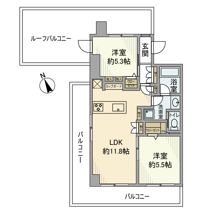 ユニハイム芦花公園 401号室 間取り