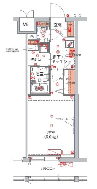 ハーモニーレジデンス新宿御苑　THE　WEST 206号室 間取り