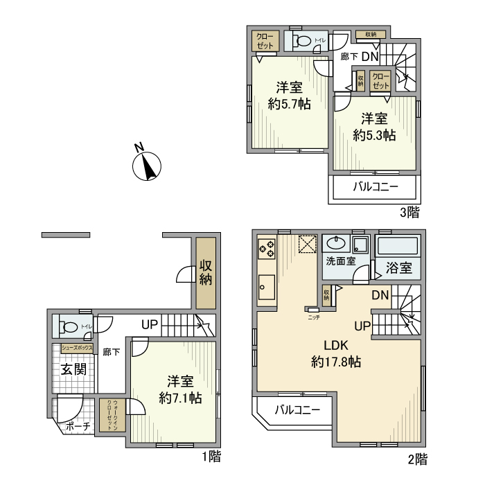 中落合戸建 間取り図