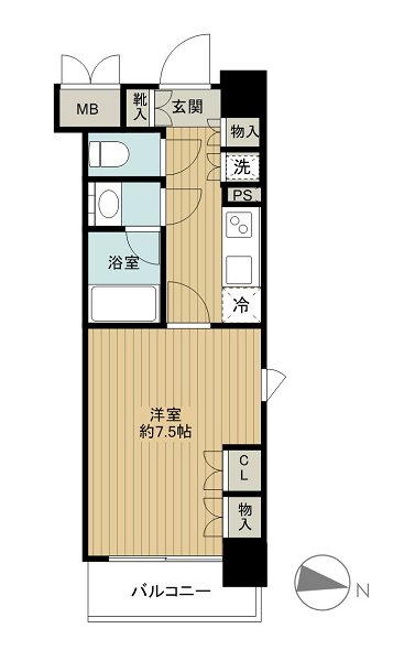 クオリア小石川 701号室 間取り