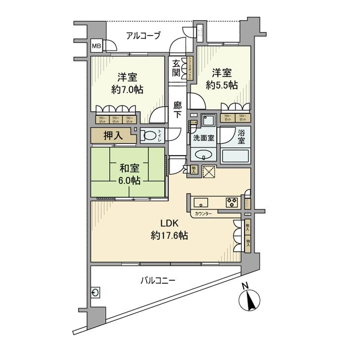 ハイコート浜田山壱丁目 105号室 間取り