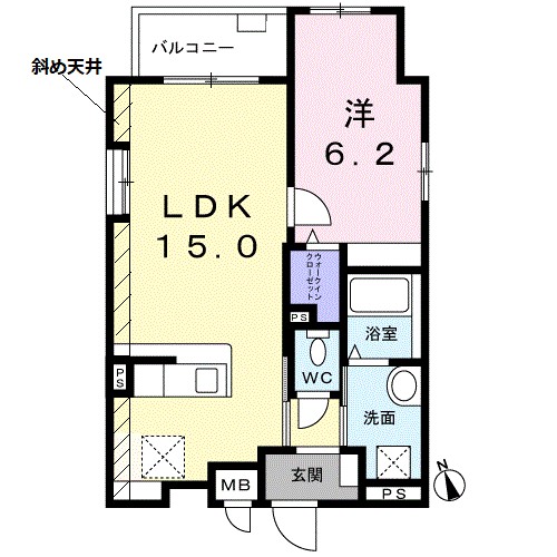ドミール中野南台 402号室 間取り