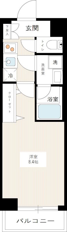 ＡＲＣＯＢＡＬＥＮＯ ＳＡＫＵＲＡＳＨＩＮＭＡＣＨＩ 0203号室 間取り