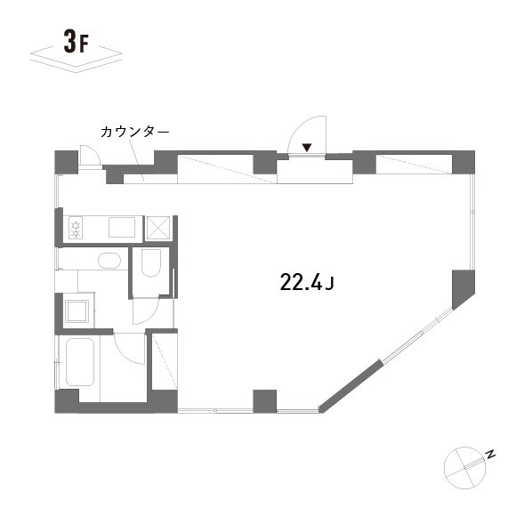 aobadai .hillz 302号室 間取り