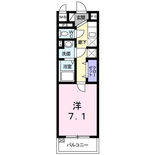 クレイオ三田 104号室 間取り