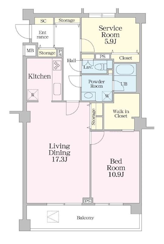 グラマシー恵比寿 306号室 間取り